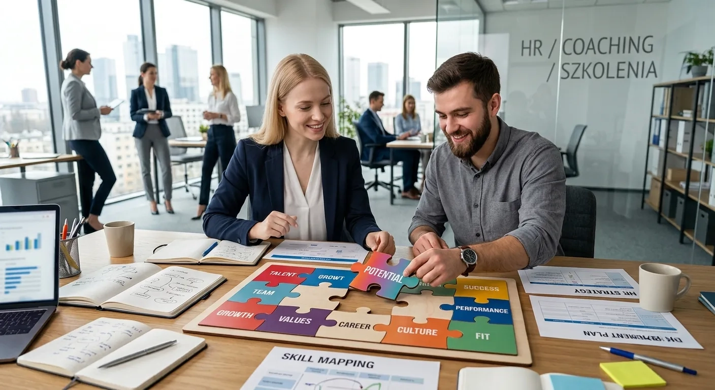 Konsultanci HR podczas warsztatu — coaching i szkolenia